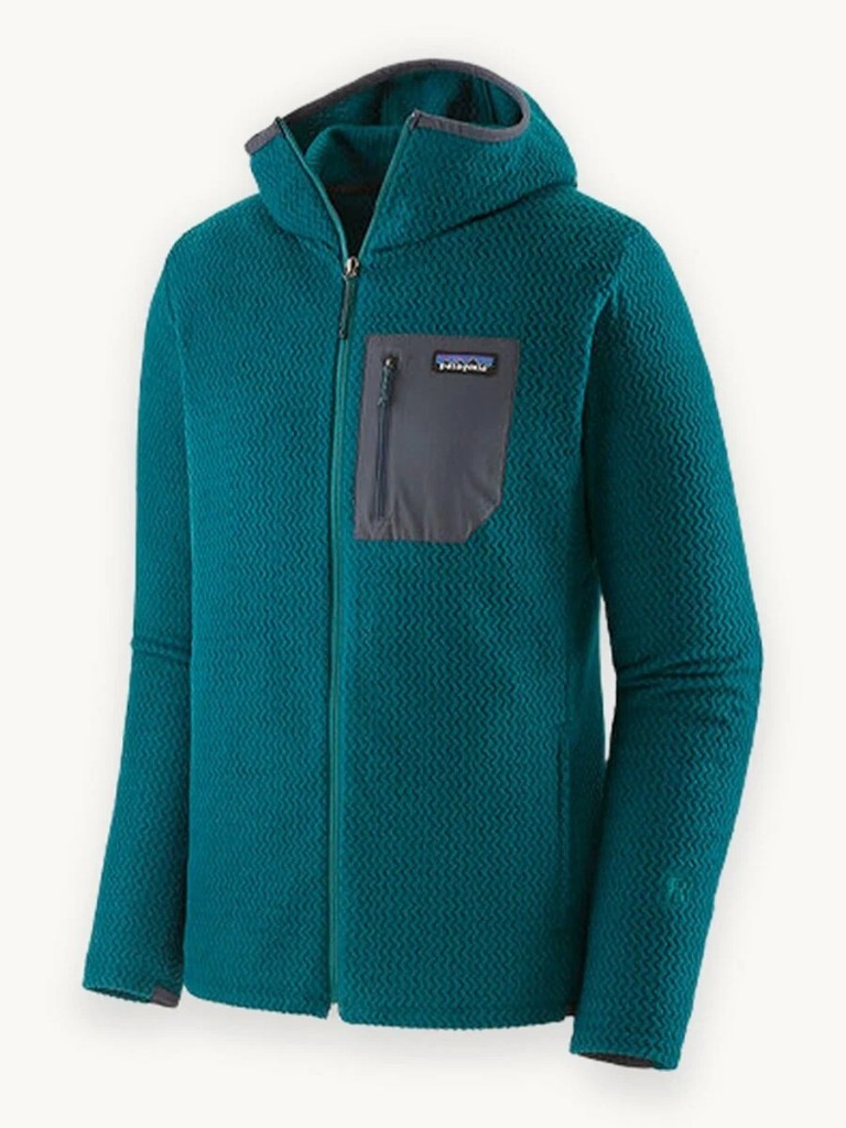 Fleece Hoodie — teal waffle zip