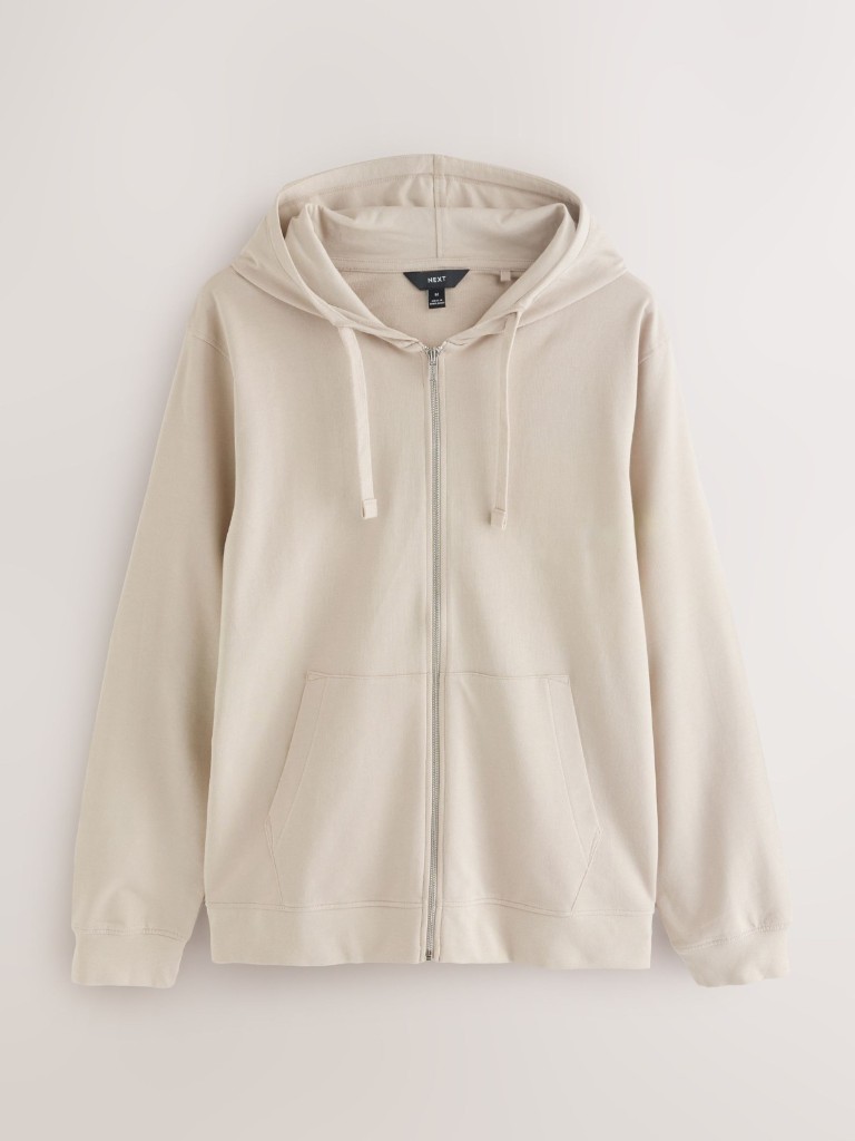 Lightweight Hoodie — beige zip