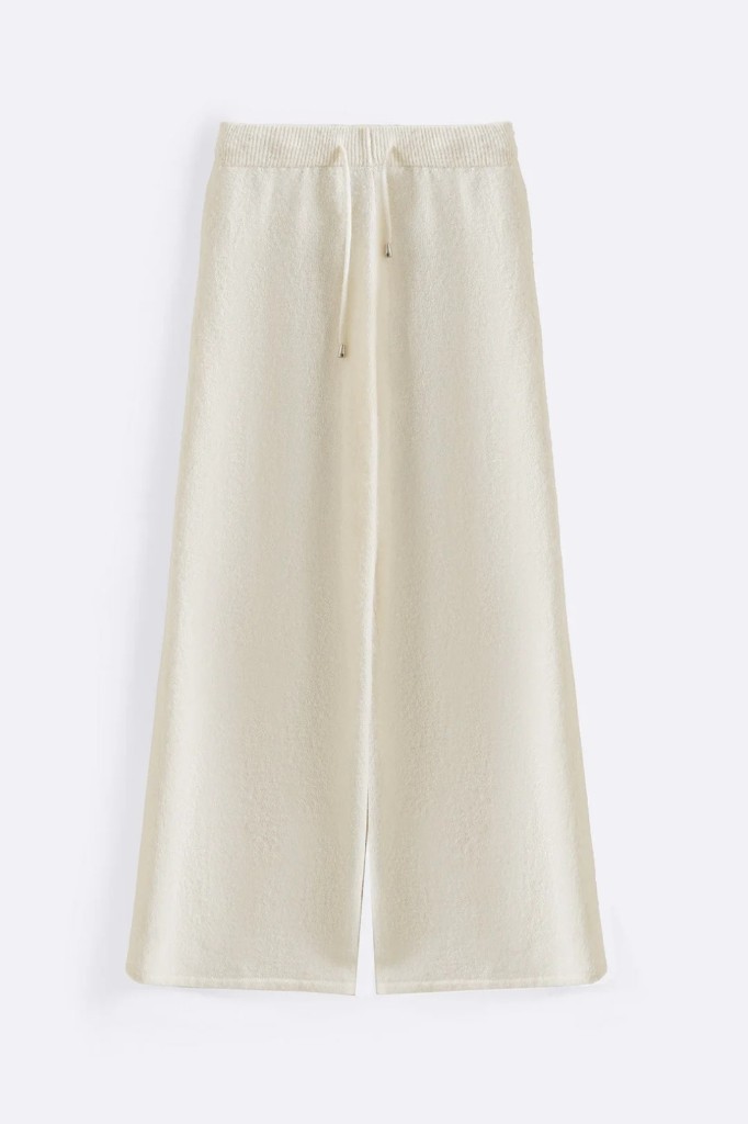 Lounge Pants — cream wide leg
