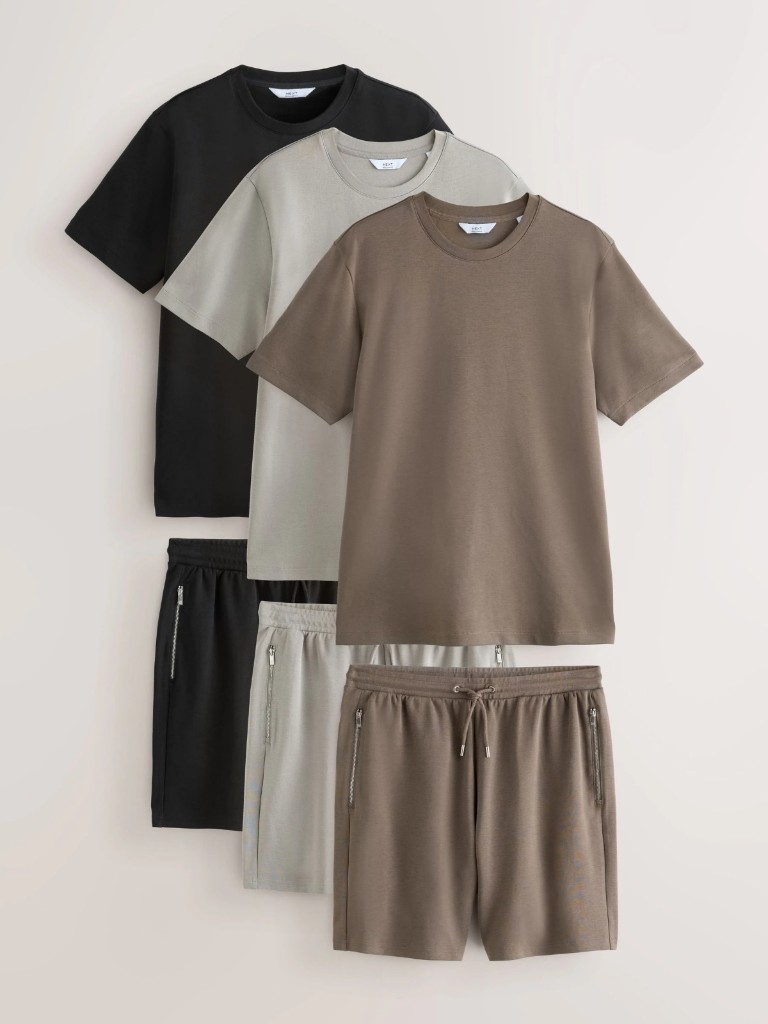 Oversized Co-ord Set — black grey taupe