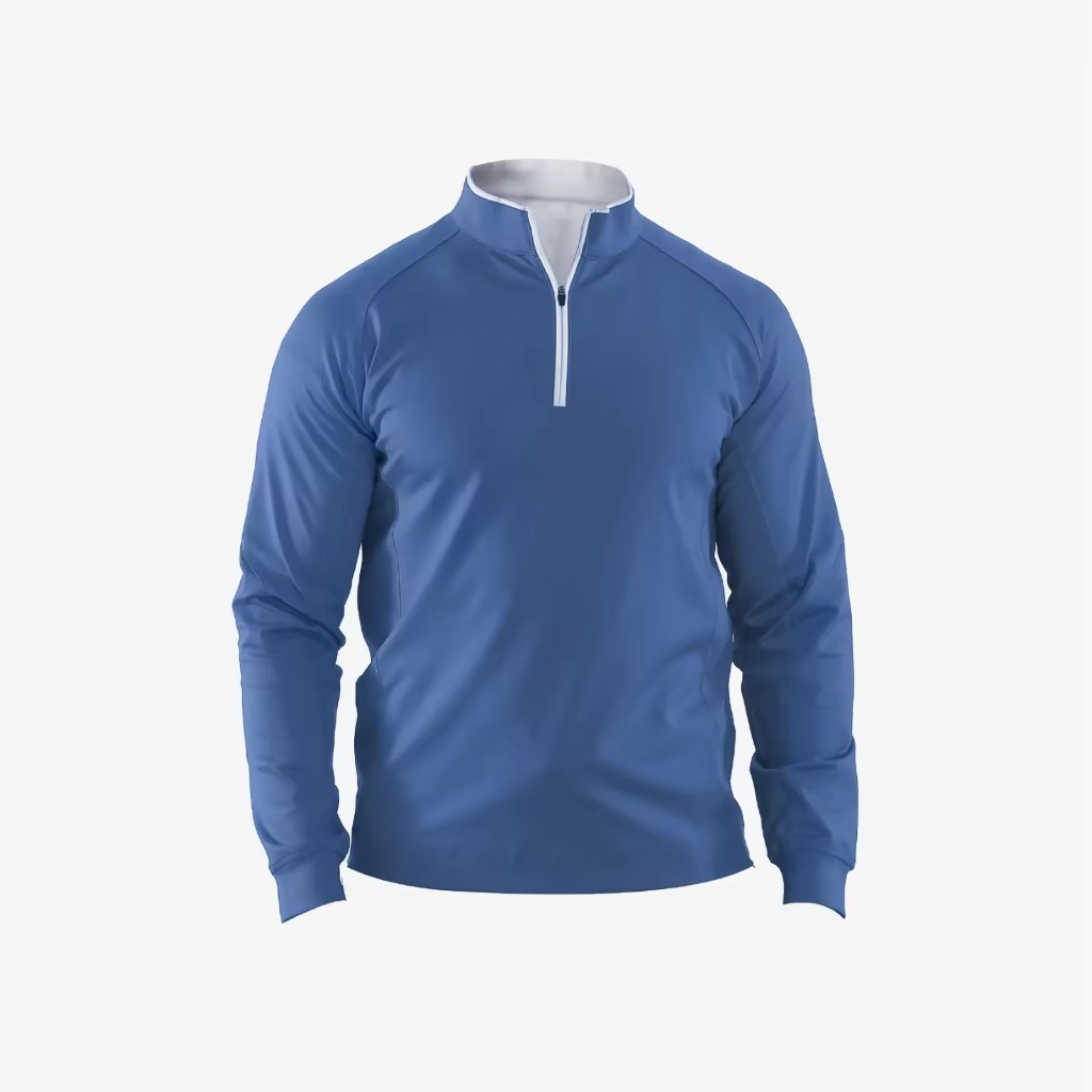 Quarter-Zip Pullover — medium blue athletic